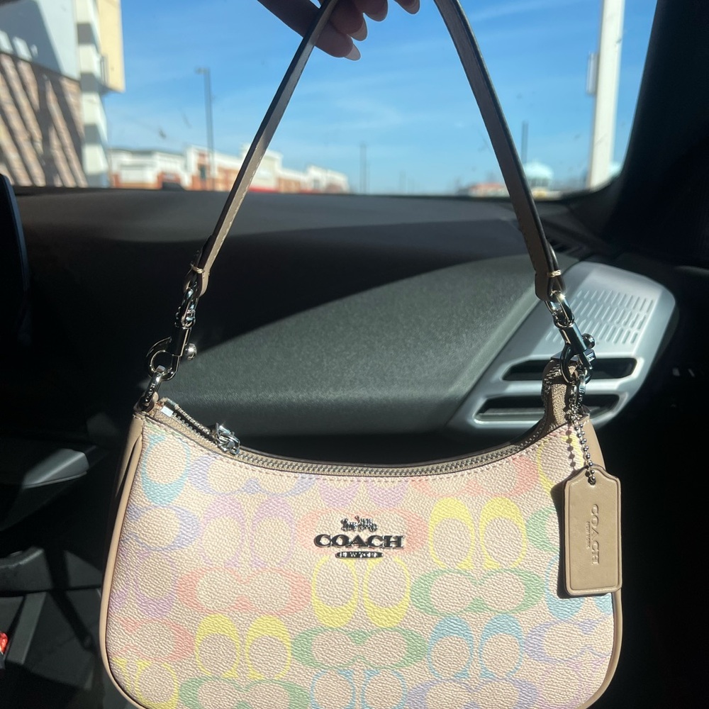Coach Pastel Signature Canvas Shoulder Teri Bag